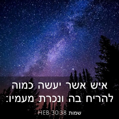 Picture 03 - שמות 30:38 HEB - איש אשר יעשה כמוה להריח בה - Bible Verse Picture