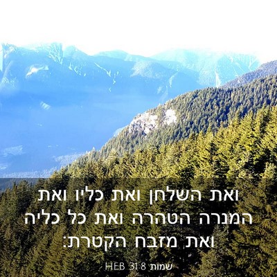 Picture 03 - שמות 31:8 HEB - ואת השלחן ואת כליו ואת - Bible Verse Picture