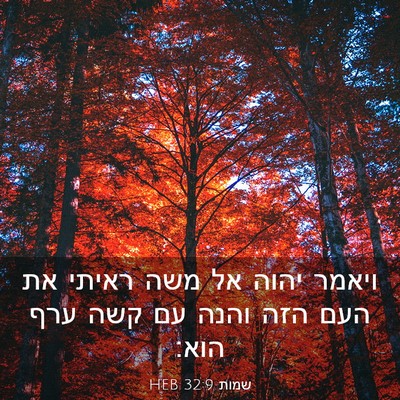 Picture 03 - שמות 32:9 HEB - ויאמר יהוה אל משה ראיתי את - Bible Verse Picture