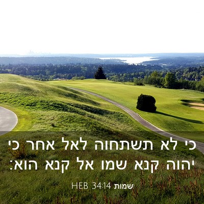 Picture 03 - שמות 34:14 HEB - כי לא תשתחוה לאל אחר כי - Bible Verse Picture