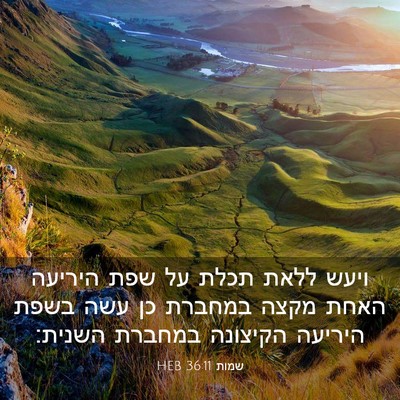 Picture 03 - שמות 36:11 HEB - ויעש ללאת תכלת על שפת - Bible Verse Picture
