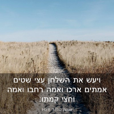 Picture 03 - שמות 37:10 HEB - ויעש את השלחן עצי שטים - Bible Verse Picture
