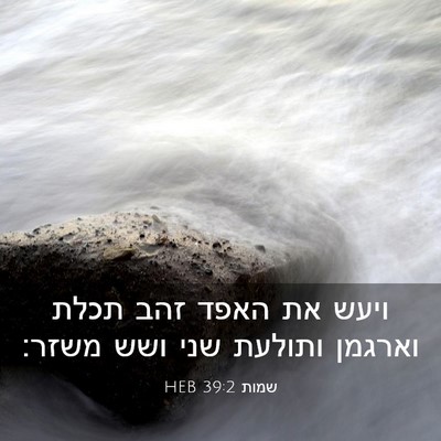 Picture 03 - שמות 39:2 HEB - ויעש את האפד זהב תכלת - Bible Verse Picture