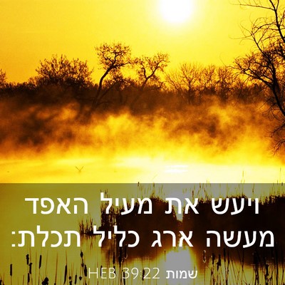Picture 03 - שמות 39:22 HEB - ויעש את מעיל האפד מעשה ארג - Bible Verse Picture