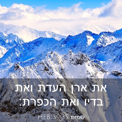 Picture 03 - שמות 39:35 HEB - את ארן העדת ואת בדיו ואת - Bible Verse Picture