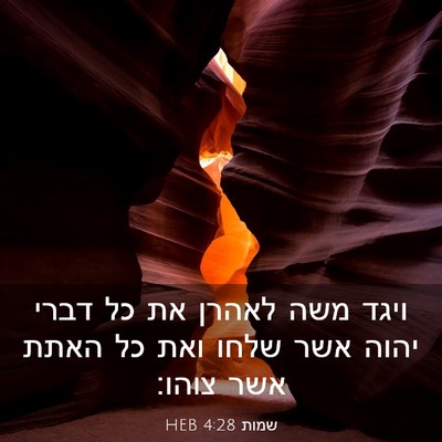 Picture 03 - שמות 4:28 HEB - ויגד משה לאהרן את כל דברי - Bible Verse Picture