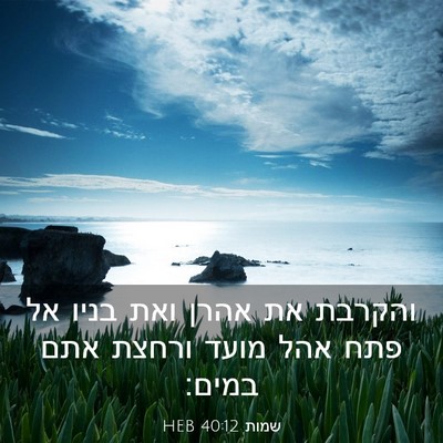 Picture 03 - שמות 40:12 HEB - והקרבת את אהרן ואת בניו אל - Bible Verse Picture
