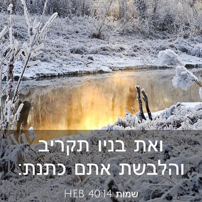 Picture 03 - שמות 40:14 HEB - ואת בניו תקריב והלבשת אתם - Bible Verse Picture