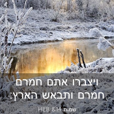 Picture 03 - שמות 8:14 HEB - ויצברו אתם חמרם חמרם ותבאש - Bible Verse Picture