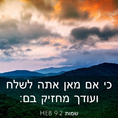 Picture 03 - שמות 9:2 HEB - כי אם מאן אתה לשלח ועודך - Bible Verse Picture