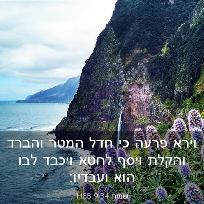 Picture 03 - שמות 9:34 HEB - וירא פרעה כי חדל המטר והברד - Bible Verse Picture