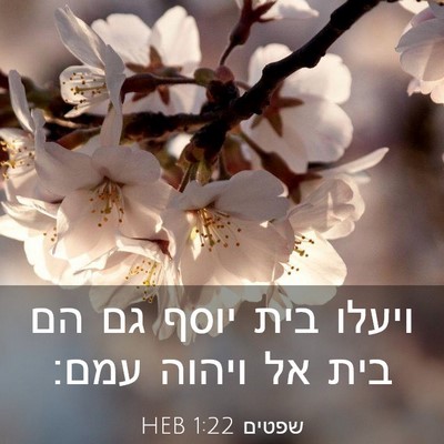Picture 03 - שפטים 1:22 HEB - ויעלו בית יוסף גם הם בית אל - Bible Verse Picture
