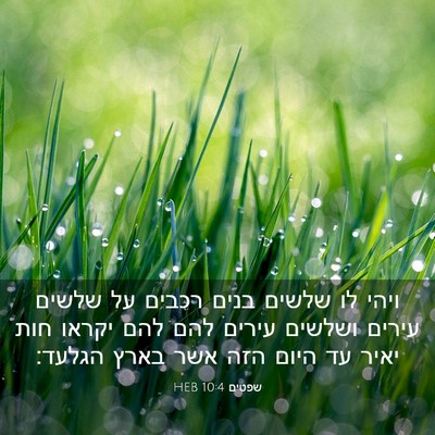 Picture 03 - שפטים 10:4 HEB - ויהי לו שלשים בנים רכבים על - Bible Verse Picture