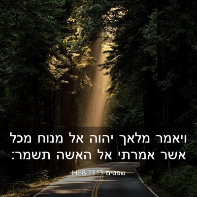 Picture 03 - שפטים 13:13 HEB - ויאמר מלאך יהוה אל מנוח מכל - Bible Verse Picture