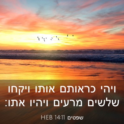 Picture 03 - שפטים 14:11 HEB - ויהי כראותם אותו ויקחו - Bible Verse Picture