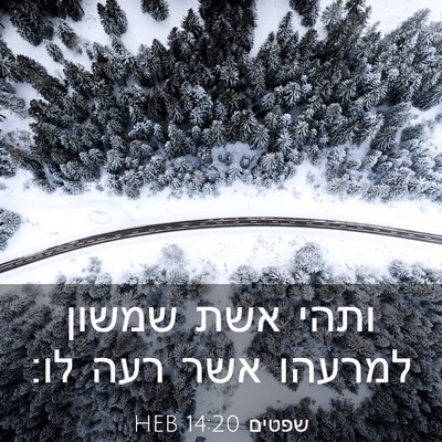 Picture 03 - שפטים 14:20 HEB - ותהי אשת שמשון למרעהו אשר - Bible Verse Picture