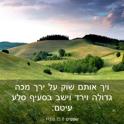 Picture 03 - שפטים 15:8 HEB - ויך אותם שוק על ירך מכה - Bible Verse Picture