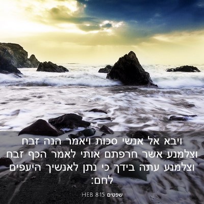 Picture 03 - שפטים 8:15 HEB - ויבא אל אנשי סכות ויאמר הנה - Bible Verse Picture