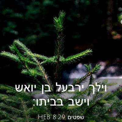 Picture 03 - שפטים 8:29 HEB - וילך ירבעל בן יואש וישב - Bible Verse Picture