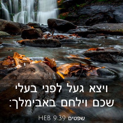 Picture 03 - שפטים 9:39 HEB - ויצא געל לפני בעלי שכם - Bible Verse Picture