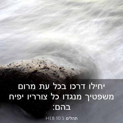 Picture 03 - תהלים 10:5 HEB - יחילו דרכו בכל עת מרום - Bible Verse Picture