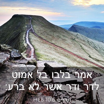Picture 03 - תהלים 10:6 HEB - אמר בלבו בל אמוט לדר ודר - Bible Verse Picture