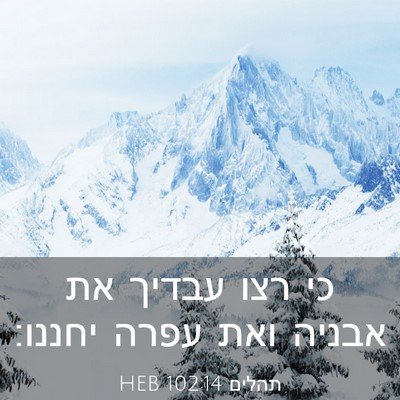 Picture 03 - תהלים 102:14 HEB - כי רצו עבדיך את אבניה ואת - Bible Verse Picture