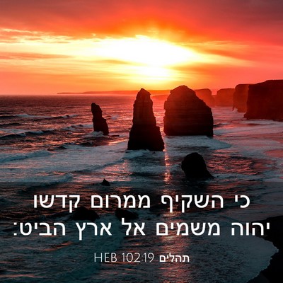 Picture 03 - תהלים 102:19 HEB - כי השקיף ממרום קדשו יהוה - Bible Verse Picture