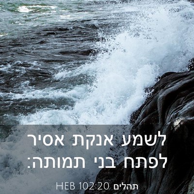Picture 03 - תהלים 102:20 HEB - לשמע אנקת אסיר לפתח בני - Bible Verse Picture