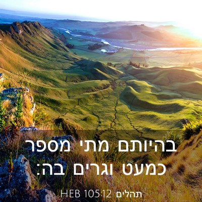 Picture 03 - תהלים 105:12 HEB - בהיותם מתי מספר כמעט וגרים - Bible Verse Picture