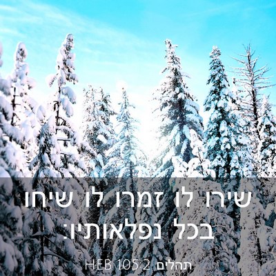 Picture 03 - תהלים 105:2 HEB - שירו לו זמרו לו שיחו בכל - Bible Verse Picture