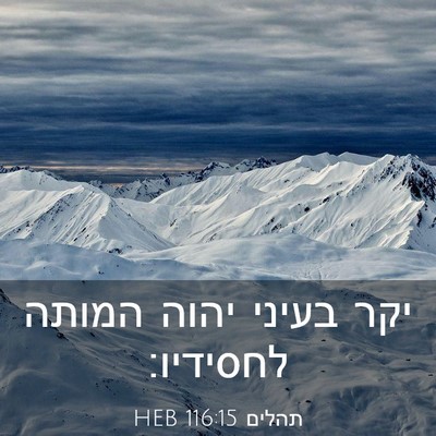 Picture 03 - תהלים 116:15 HEB - יקר בעיני יהוה המותה - Bible Verse Picture