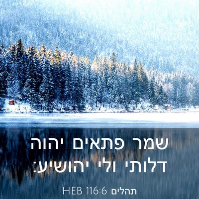 Picture 03 - תהלים 116:6 HEB - שמר פתאים יהוה דלותי ולי - Bible Verse Picture