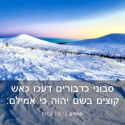 Picture 03 - תהלים 118:12 HEB - סבוני כדבורים דעכו כאש - Bible Verse Picture