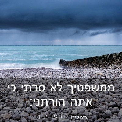 Picture 03 - תהלים 119:102 HEB - ממשפטיך לא סרתי כי אתה - Bible Verse Picture