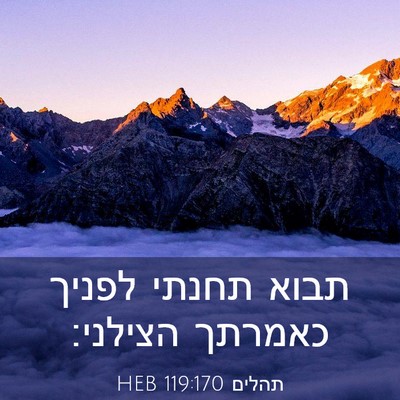 Picture 03 - תהלים 119:170 HEB - תבוא תחנתי לפניך כאמרתך - Bible Verse Picture