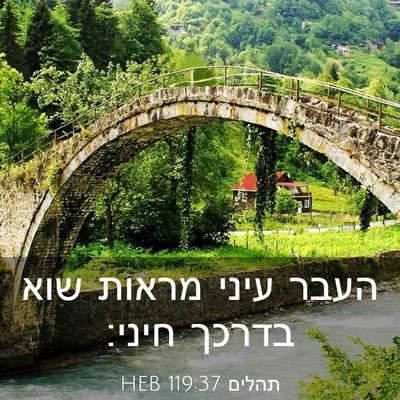Picture 03 - תהלים 119:37 HEB - העבר עיני מראות שוא בדרכך - Bible Verse Picture