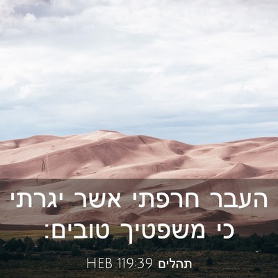 Picture 03 - תהלים 119:39 HEB - העבר חרפתי אשר יגרתי כי - Bible Verse Picture