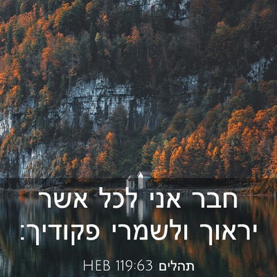 Picture 03 - תהלים 119:63 HEB - חבר אני לכל אשר יראוך - Bible Verse Picture
