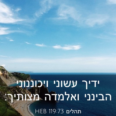 Picture 03 - תהלים 119:73 HEB - ידיך עשוני ויכוננוני - Bible Verse Picture