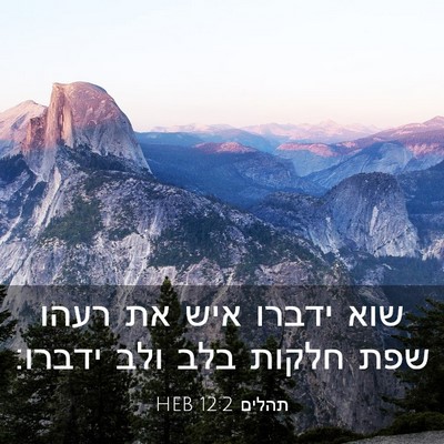 Picture 03 - תהלים 12:2 HEB - שוא ידברו איש את רעהו שפת - Bible Verse Picture
