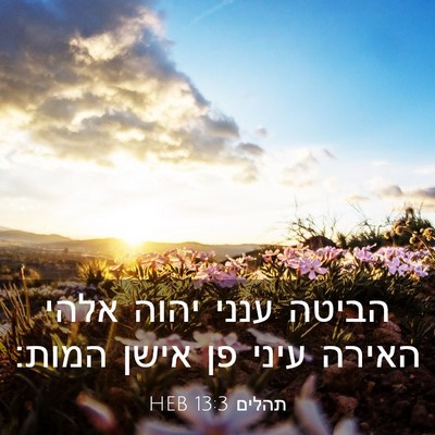 Picture 03 - תהלים 13:3 HEB - הביטה ענני יהוה אלהי האירה - Bible Verse Picture