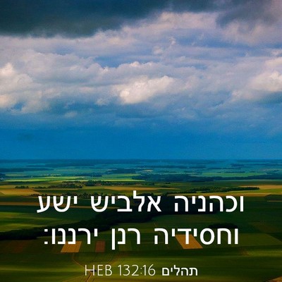 Picture 03 - תהלים 132:16 HEB - וכהניה אלביש ישע וחסידיה - Bible Verse Picture
