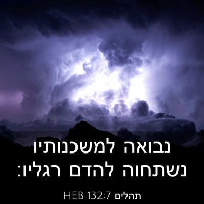 Picture 03 - תהלים 132:7 HEB - נבואה למשכנותיו נשתחוה - Bible Verse Picture