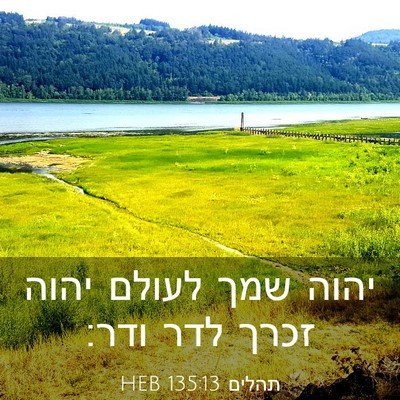Picture 03 - תהלים 135:13 HEB - יהוה שמך לעולם יהוה זכרך - Bible Verse Picture