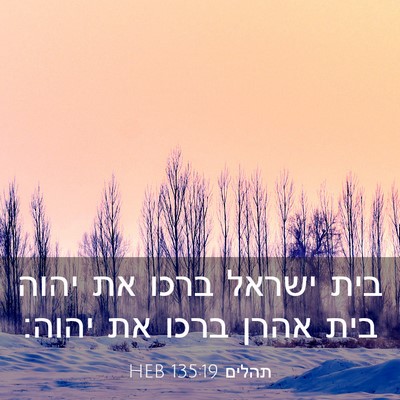 Picture 03 - תהלים 135:19 HEB - בית ישראל ברכו את יהוה בית - Bible Verse Picture