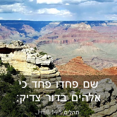 Picture 03 - תהלים 14:5 HEB - שם פחדו פחד כי אלהים בדור - Bible Verse Picture