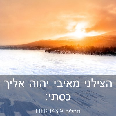 Picture 03 - תהלים 143:9 HEB - הצילני מאיבי יהוה אליך - Bible Verse Picture