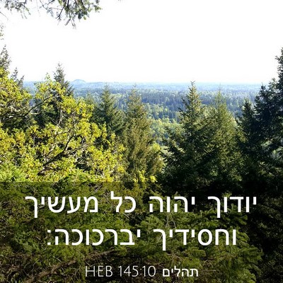 Picture 03 - תהלים 145:10 HEB - יודוך יהוה כל מעשיך - Bible Verse Picture