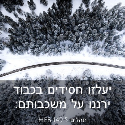 Picture 03 - תהלים 149:5 HEB - יעלזו חסידים בכבוד ירננו - Bible Verse Picture
